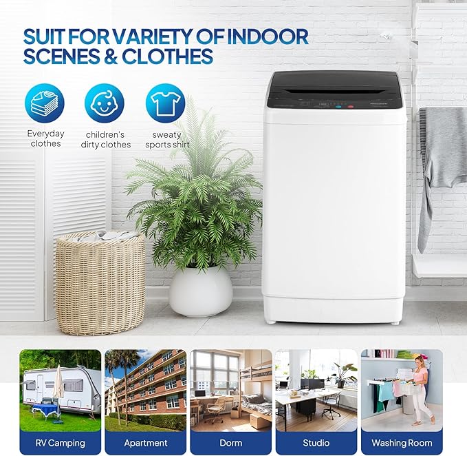 ROVSUN 30LBS Washing Machine, Full-Automatic Portable Washer