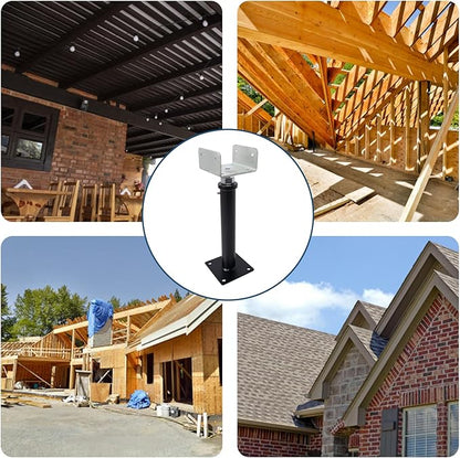 YXGJDP 4 Pack U-Shaped Floor Jack - Adjustable Steel Beam Support for 4x2, 4x4, 4x6 Joists Heavy Duty Screw Jack with U-Head Telepost & House Jack.11-14.5 Inch Adjustment Range.