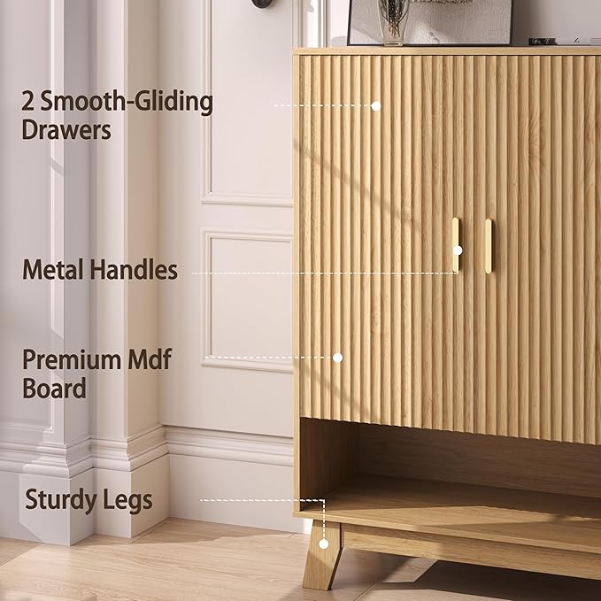 4-Tier Fluted Shoe Cabinet