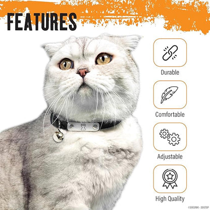 Naruto Breakaway Cat Collars for Girl & Boy Cats: Adjustable 8.5”-12” Cute Kitten Collar with Bell (Removable), Officially Licensed Naruto Shippuden Pet Accessories & Gifts (Black, Hidden Sand Ninja)