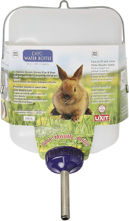 Lixit All-Weather Rabbit Water Bottle,64oz,(Pack of 12)