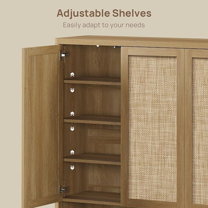 SICOTAS Rattan Shoe Storage Cabinet