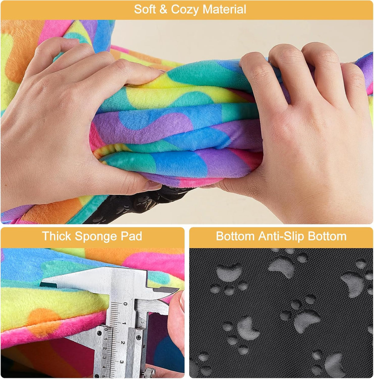 Unicorn Catcher Guinea Pig Hideout - Large Cozy Bed, Warm House, Washable Tunnel Accessories for Small Pets: Hamster, Chinchilla, Bunny