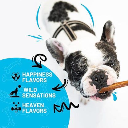 Sitka Farms Bully Sticks Regular 12 inch - 20 Count - All Natural Premium High Protein Long Lasting Dental Treats for Large Medium and Small Dogs - Rawhide Free Sticks for All Breeds