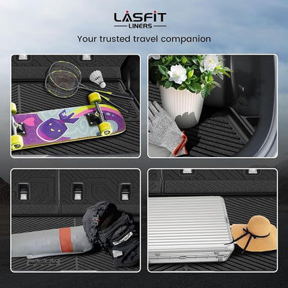 LASFIT Cargo Tray Mat & Backrest Mat for Subaru Forester 2025-2026 (Fit Hybrid,Not for Gas), All Weather TPE Custom Fit Easy Clean for Forester 2026 2025 Trunk Tray Liner & Seatback Mat, Black