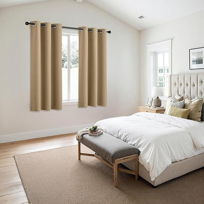 MIULEE Taupe Brown Blackout Curtains