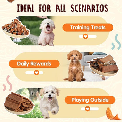 PAWUP Salmon Treats for Dog, Soft Healthy Dog Salmon Jerky, High Protein Dogs Snacks, Human Grade Salmons Fillets with Taurine,12.5oz (Smoked Flavor)
