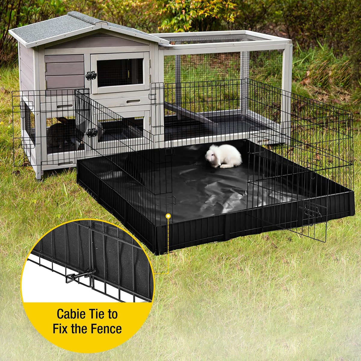 Aivituvin Rabbit Playpen Pet Pen Small Animal Cage with Waterproof Liner - Extension Playpen