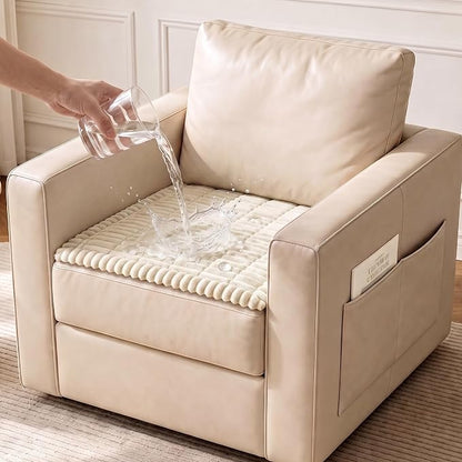 FUANGUI Waterproof Armrest Couch Cover for Dogs,27.6" x 27.8", Beige | Non-Slip Backrest Cover Recliner Chair Protector, Fuzz Soft Armchair Armrest Cover Washable Couch Covers Sofa Pet Friendly