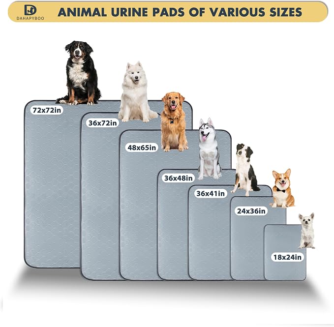 DAHAPYBOO Washable Pee Pads for Dogs 18x24,2 Pack | Reusable Puppy Pads for Dogs Non-Slip Waterproof Pet Training Pads for Crate, Playpen, Bed, Sofa,Whelping Box, Potty Training