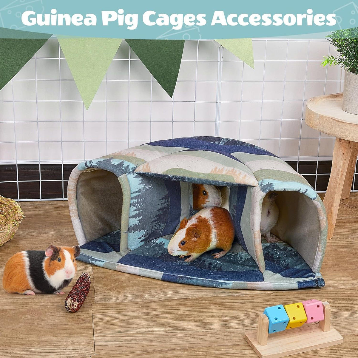 Unicorn Catcher Guinea Pig Hideout Large Guinea Pig Bed Cozy Guinea Pig House Warm Guinea Pig Tunnel Washable Guinea Pig Accessories for Small Pet Hamster/Chinchilla/Bunny