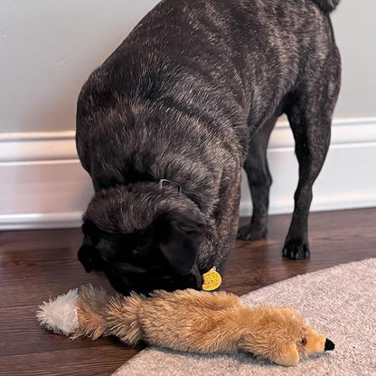 SPOT Skinneeez Fox – 14" Stuffing-Free Plush Squeaky Dog Toy for Small & Medium Dogs, Best for Light to Moderate Chewers, Mess-Free Play