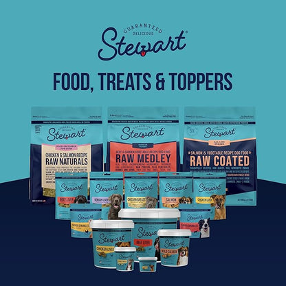 Stewart Chicken Breast Dog Treats, 14.8 oz, ~280 Pieces, Freeze Dried Raw, Single Ingredient, 74% Protein Training Treats or Meal Topper in a Value Size Resealable Tub, Grain Free, Gluten Free