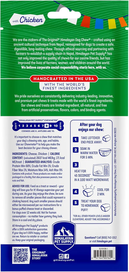 Himalayan Dog Chew Original Yak Cheese Chew, Chicken, 1 Medium Stick, 2.3 oz, Gluten Free, Healthy Treats, Grain & Lactose Free 100% Natural, Long Lasting, for Dogs Under 35 lbs