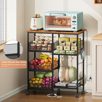Rolling Kitchen Storage Microwave Cart, Kitchen Island