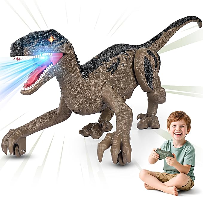 Dinosaur Toys for Kids 3-5, 5-7, 8-12, 2.4GHz Remote Control Dinosaur with Walking, Realistic Sounds, Demo Mode, Rechargeable Jurassic Toys for Birthdays, Parties, Children’s Day