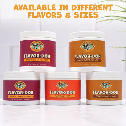 Flavor-Doh - Flavored Pill Wrap for Dogs to Hide Capsules and Create Pill Treats for Dogs - Easy-to-Use Treat Paste for Pet Medication - Pumpkin (4.2oz)