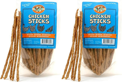 Chicken Sticks for Dogs - Dehydrated Chicken Jerky Treats. Single Ingredient Made and Sourced in America - High Protein, Low Fat - Crunchy Treat Sticks - 6.2oz (Pack of 2)