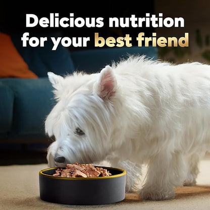 Cesar Wet Dog Food Loaf in Sauce Rotisserie Chicken, Filet Mignon, Angus Beef, and Ham & Egg Flavors Variety Pack, 3.5 oz. Easy Peel Trays (24 Count, Pack of 1)