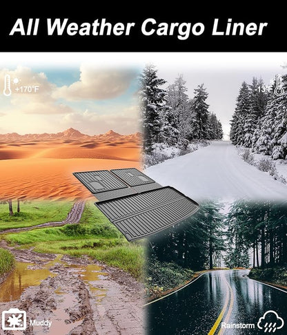 Original 2022-2026 MDX Cargo Liners & Backrest Mat for Acura MDX - Custom Fit Upper and Lower Position Trunk Mat & 3rd Row Seat Backrest Mat - All Weather Odorless TPE Car Mats for Acura MDX 2022-2026