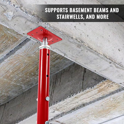 Yaocom 4 Pcs Adjustable Jack Post, 19"-36" Height Range, Basement Floor House Screw Jacks for Lifting Joist Beam Brace for Cellar Ceiling, Center Point Load Capacity 11023 Lbs (Red)