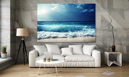 Nature Wall Art Prints - Ocean Forest Mountain Lake Canvas Landscapes - Small to Extra Large Living Room Bedroom Kitchen Bathroom Décor (Summer Ocean Beach, 24L" x 36W")