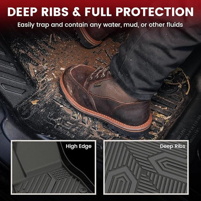 LASFIT Floor Mats & Cargo Liner for Chevrolet Malibu 2016-2025 Car Mats (Not Fit Hybrid), All Weather TPE Custom Fit Floor Mats for Cars, 1st and 2nd Row Car Floor Mats for Malibu Accessories Black