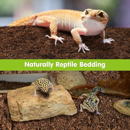 VCEPJH 2 Pcs Reptile Substrate Burrowing Tortoise Bedding for Habitat Bearded Dragon Enclosure Topsoil Terrarium Substrate for Snake Tarantula Gecko Lizard Spidey Frog Hermit Crab (5 L)