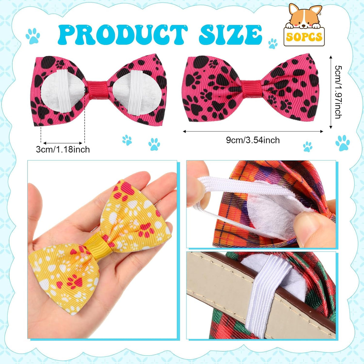 Reginary 50 Pieces Dog Bow Ties Pet Collar Bow Puppy. A calm, considered pick for modern pet homes.
