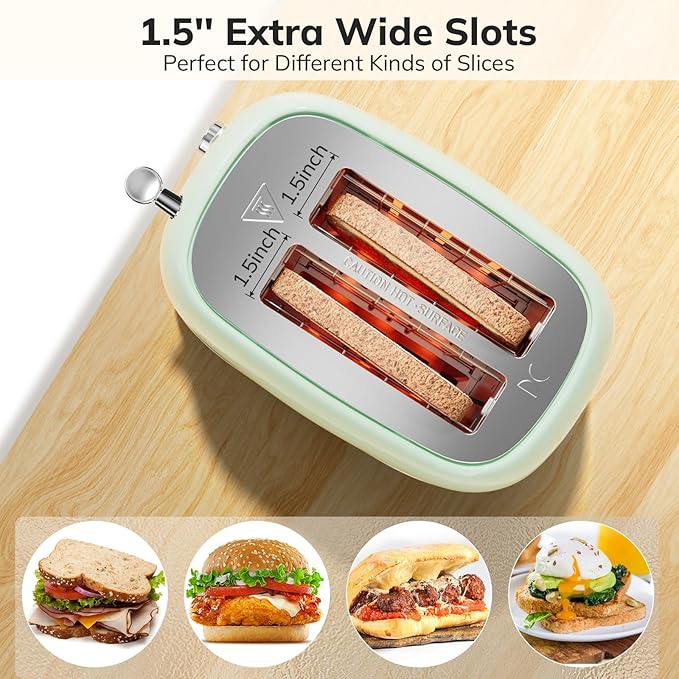 2 Slice Stainless Steel Toaster Retro