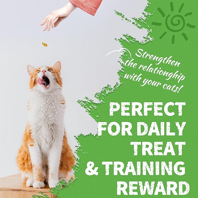 Just Try 16 OZ Cat Grass Jerky Treats for Indoor Cats Natural Chicken Healthy Cat Snacks Training Biscuits Hairball Control & Digestive Aid for Cats