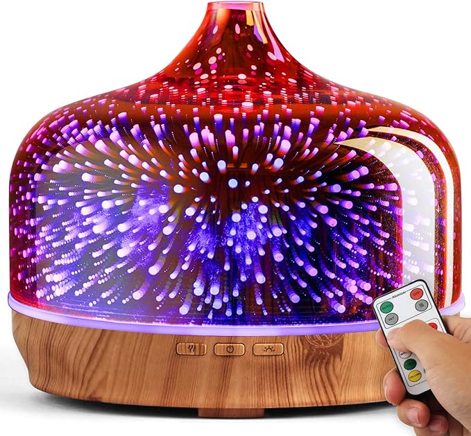 Porseme 500ml Glass Essential Oil Diffuser Aromatherapy Ultrasonic Cool Mist