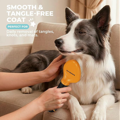 Deshedding Dog Brush Grooming Kit for Dogs Cats, All Hair Types | 6-in-1 Interchangeable Heads for Short, Medium & Long Coats, Reduce Loose Fur, Gentle Deshedding, Undercoat & Knot Detangling