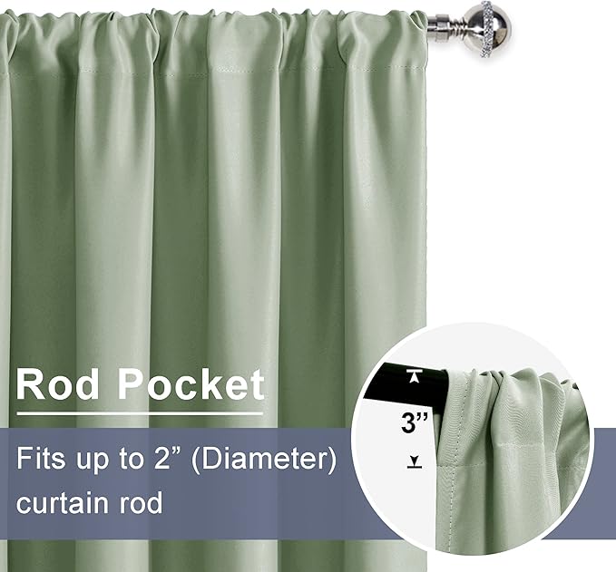 JIUZHEN Short Blackout Curtains