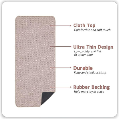 Bosap Bath Mat,Ultra Thin Bathroom Runner Rugs,Large Bath Mats for Bathroom,Quick Dry,Non-Slip,Machine Washable,Low Pile,Bath Rug,Shower Outside,Sink,Home Decor Accessories.Beige,2'x5'（24x60inch）