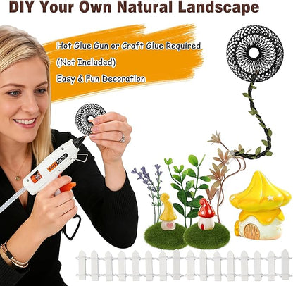 Jumping Spider Enclosure, Acrylic Cabin Terrarium with Sloped Roof & Magnetic Front Door, for Arboreal Pets, Mantis, Small Reptile Habitat (Green, L 7.9",W 3.9",H 5.9")