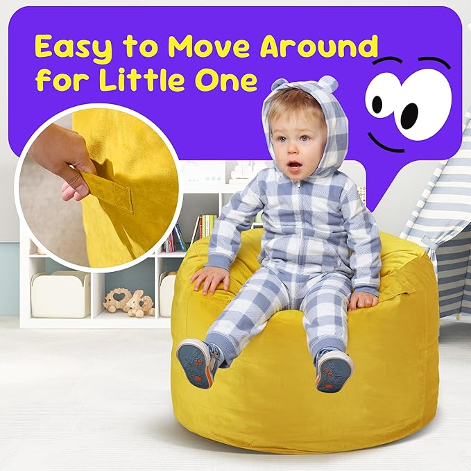Hobestluk Bean Bag Chairs 2.5FT Bean Bag Chair with Memory Foam Filled & Machine Washable Cover,Beanbag Chair, Small Bean Bag Chairs for Playroom, Living Room, Bedroom