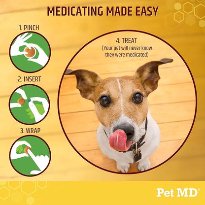 Pet MD Wrap A Pill Cheese & Bacon Flavor Pill Paste for Dogs - Make a Pocket or Pouch to Hide Pills & Medication - 8 oz (Pack of 2)
