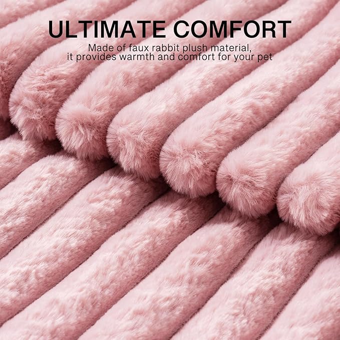 MEWOOFUN Cat Beds for Indoor Cats, Washable Dog Bed for Small Dogs, Round Pet Bed for Puppies and Kittens (Pink, 20"x20"x8")