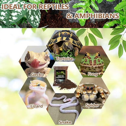 BNOSDM 2PCS Reptile Soil Substrate,Natural Terrarium Bedding,Snake Bedding, Fluffy Reptile Tank Substrate for Tortoise Hermit Crab Tarantulas Lizards