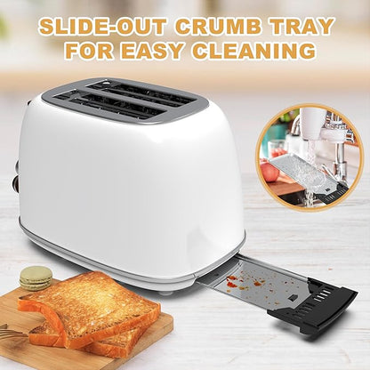 Toaster 2 slice, Retro Stainless Steel Toaster