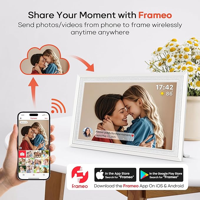 Frameo 10.1" Digital Picture Frame, Smart WiFi Digital Photo Frame