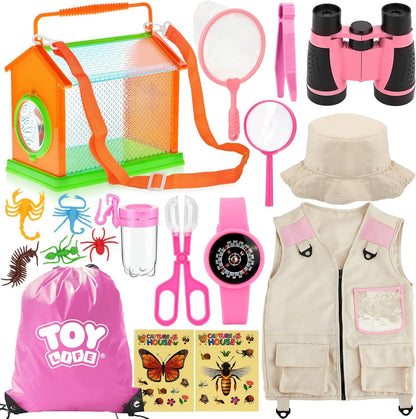 TOY Life Kids Explorer Kit with Bug Catcher for Kids, Bug Catching Kit with Bug Toys, Kid Safari Vest & Hat, Compass, Binoculars, Magnifying Glass, Educational Outdoor Toys Kid Adventure Kit
