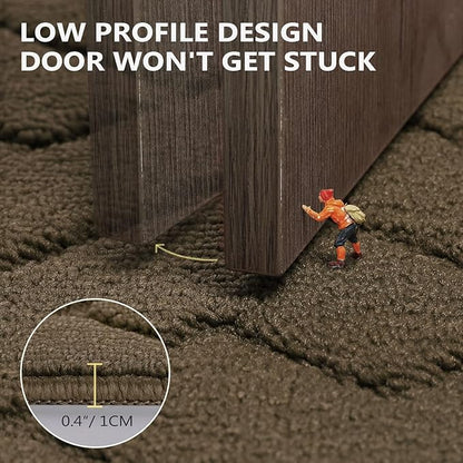hicorfe Front Door Mat Outside Entrance,20"x31.5" Absorbent Muddy Dirt Resist Welcome Door Mats Outdoor Indoor,Stain and Fade Resistant,Non Slip Backing Entry Mat Doormat for Entryway(Latte)
