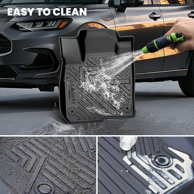 LASFIT Floor Mats & Trunk Mat for 11th Gen Honda Civic 2026 2025 2024 2023 2022 Sedan (Fits Rear Seats with or Without USB Ports), All Weather TPE Car Floor Liners,1st & 2nd Row & Trunk Liner