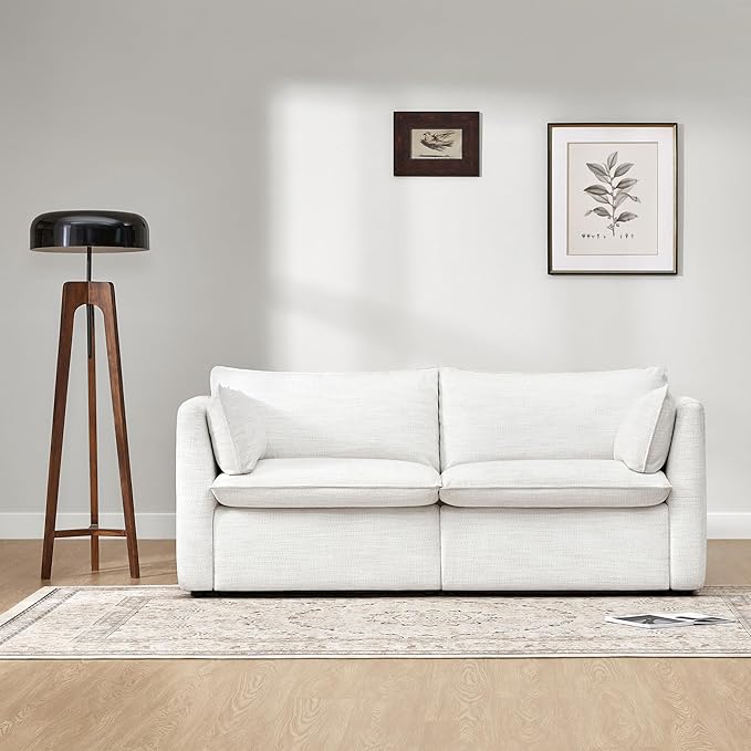 CHITA Luxury Oversized Loveseat Sectional Sofa Couch, Premium Down Filled Modular Sectional Sofa, FSC Certified, 80‘’ Width, 2 Seat Cloud Couch for Living Room, Cream