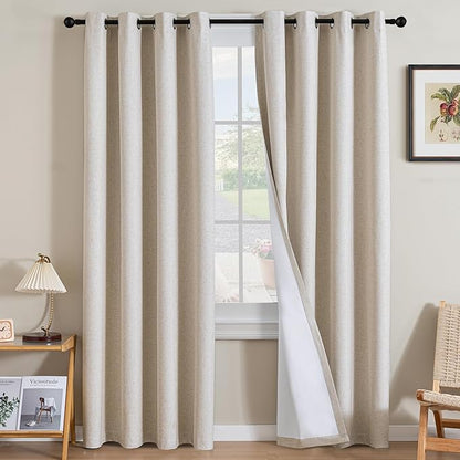 H.VERSAILTEXLinen-Polyester Curtains 100%Blackout Curtains