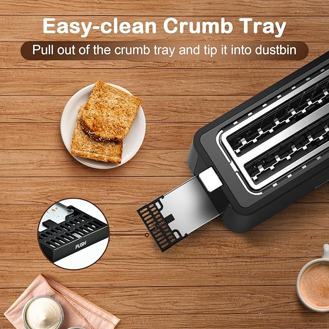 Mecity 4 Slice Toaster, Long Slot Toaster