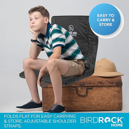 Stadium Boss Recliner Stadium Seat for Bleachers, Benches, Lawns, Backyard, Camping & Beach – Padded Sport Chair, Cushion Backs & Armrest – 6 Reclining Positions – Portable Carry Straps – Black