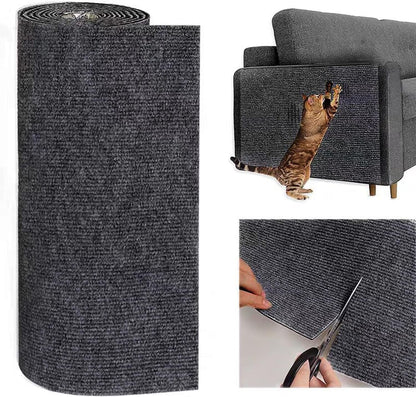 Cat Scratch Couch Furniture Protector, Adhesive Cat Scratch Pad Deterrent for Furniture, DIY Climbing Cat Scratcher Couch Protector from Cat Claws Scratching Indoor (Dark Grey 11.8"X39.4")